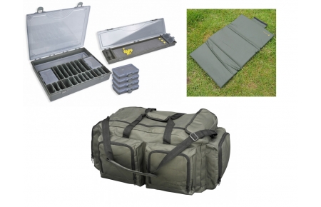 Spro Carpiste Carry-all M + Strategy Tackle Box System Complete + Onthaakmat
