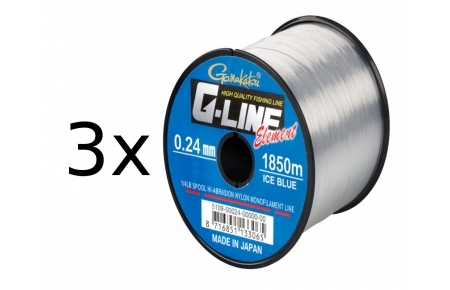 3x Gamakatsu G-Line Element - Ice Blue 0,26mm/5,5kg