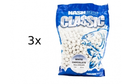 3x 2.3kg Nash Baits Classic Boilies White Chocolate