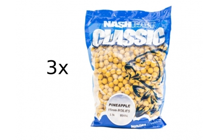 3x 2.3kg Nash Baits Classic Boilies Pineapple