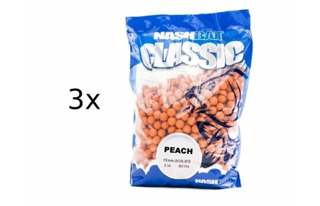 3x 2.3kg Nash Baits Classic Boilies Peach