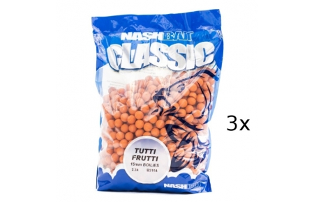 3x 2.3kg Nash Baits Classic Boilies 15mm Tutti Frutti